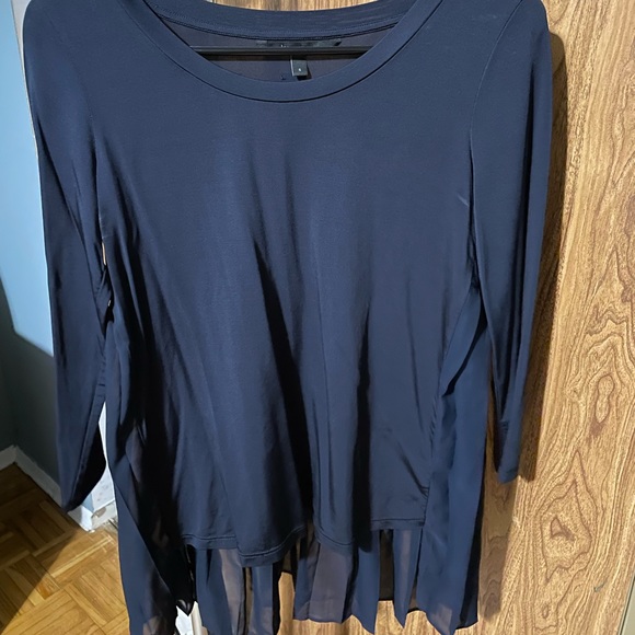 Armani exchange Back Ruffle Top - Navy Blue in S - Picture 2 of 3